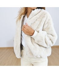 Bombers HÉLOISE – détail fourrure & bord-côte col