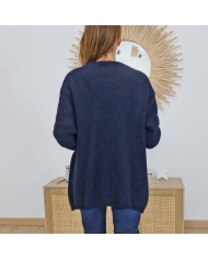 Gilet long marine – vue de dos