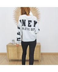 Sweat gris college US – vue de dos