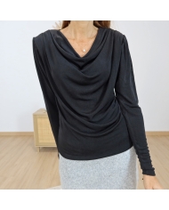 Top femme KAGINA noir – vue de face