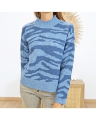 Pull femme KASANDRA bleu jean – vue de face