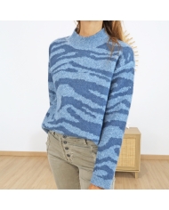 Maille bleue KASANDRA – détail texture