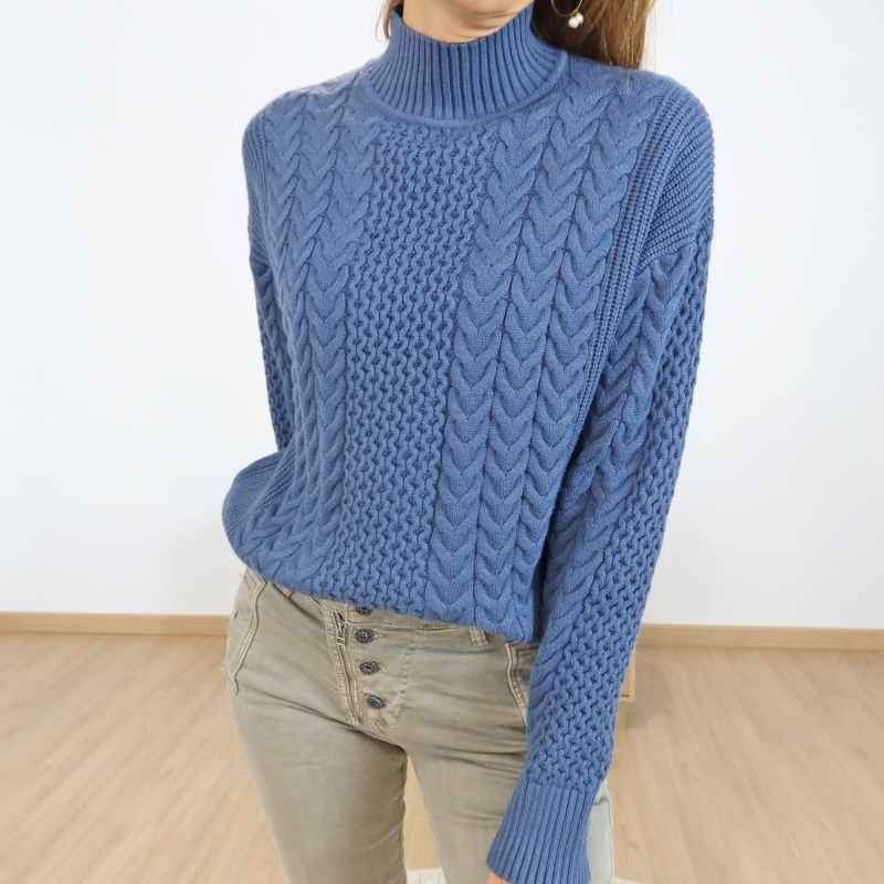 Pull EDWINA – détail maille torsadée