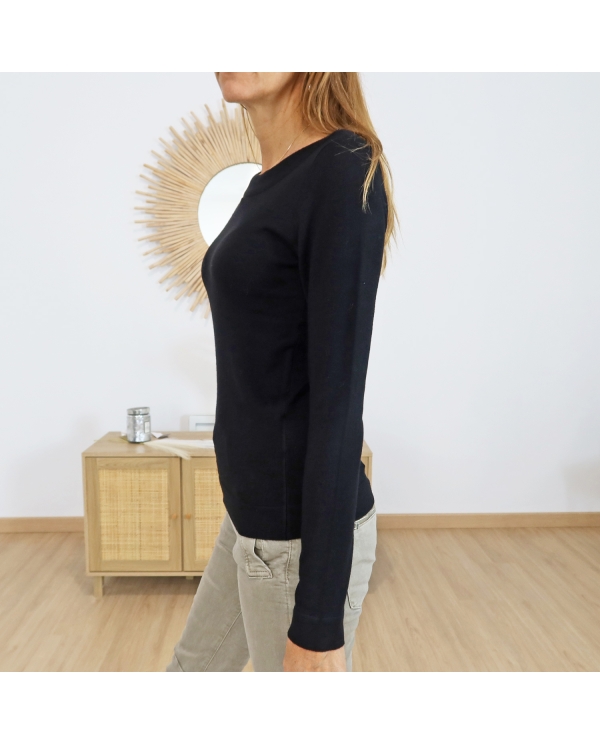 Look pull noir + jean – présentation