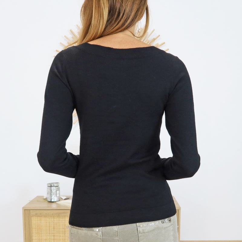 Pull noir Kaffe – vue de dos