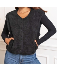Veste sans manches DORIS noire – vue de face