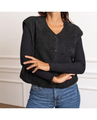 Détail pressions veste noire