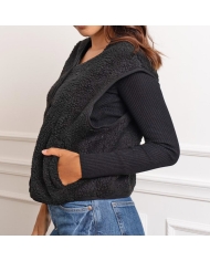 Look complet veste noire DORIS + jean + pull