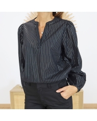 Détail lurex argenté blouse KALUISE