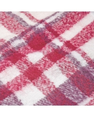 Tour de cou rouge/bordeaux écru – gros plan