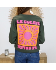 Motif soleil rose fuchsia – gros plan du dos