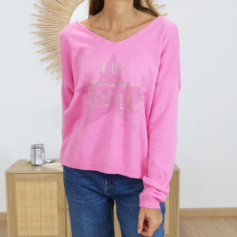 Maille douce fuchsia – détail texture