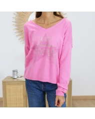 Maille douce fuchsia – détail texture