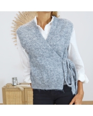 Gilet ALTHEA cache-cœur femme vue de face