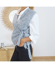 Maille chaude gilet ALTHEA gros plan