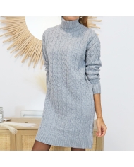 Robe pull torsadée gris Tiffosi vue de face