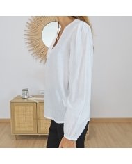 Blouse féminine blanche fluide KALUISE