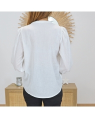Blouse féminine blanche fluide KALUISE vue dos