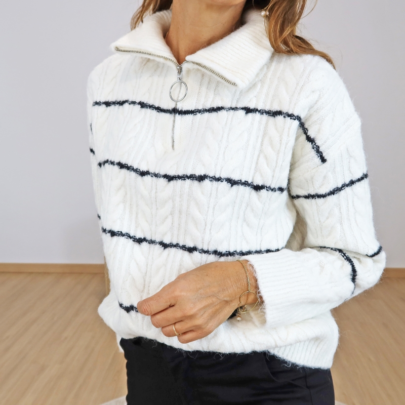 Détail col camionneur zip AEON