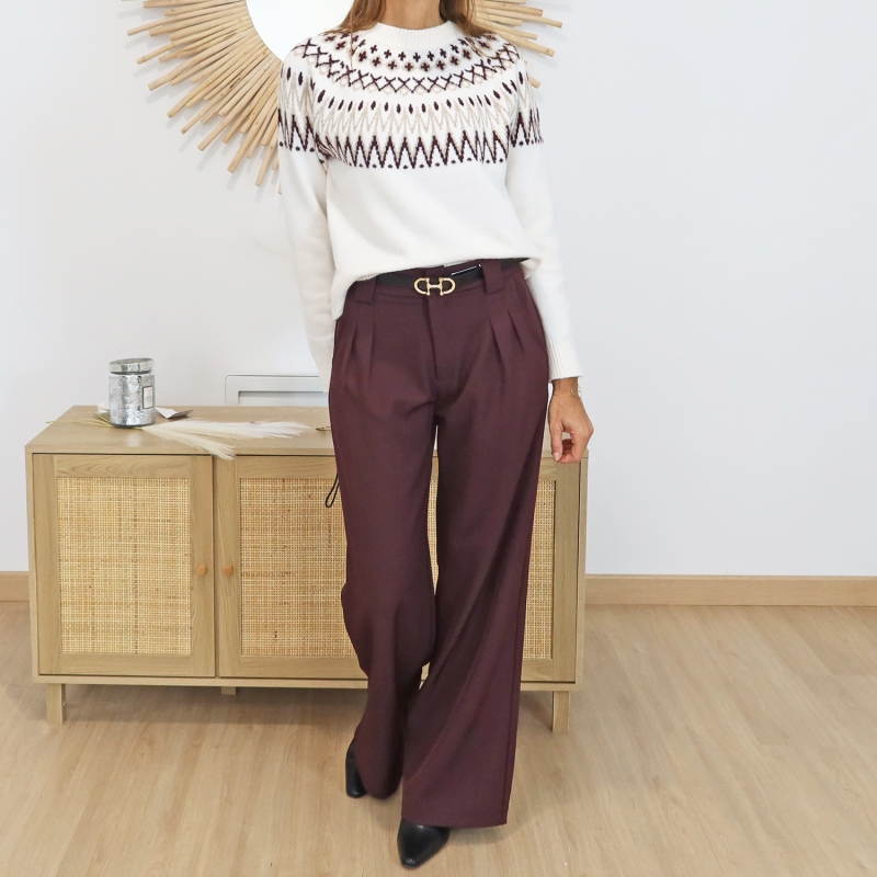 Look ALBERTA + pantalon BAY prune