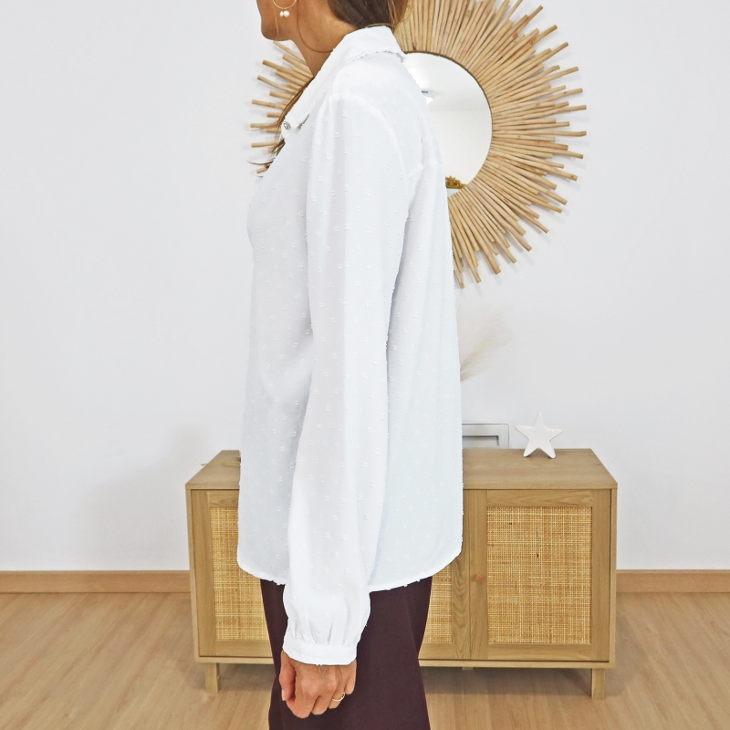 Plumetis blanc Tiffosi – gros plan