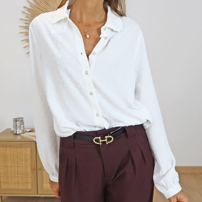 Chemisier Odette porté – silhouette complète