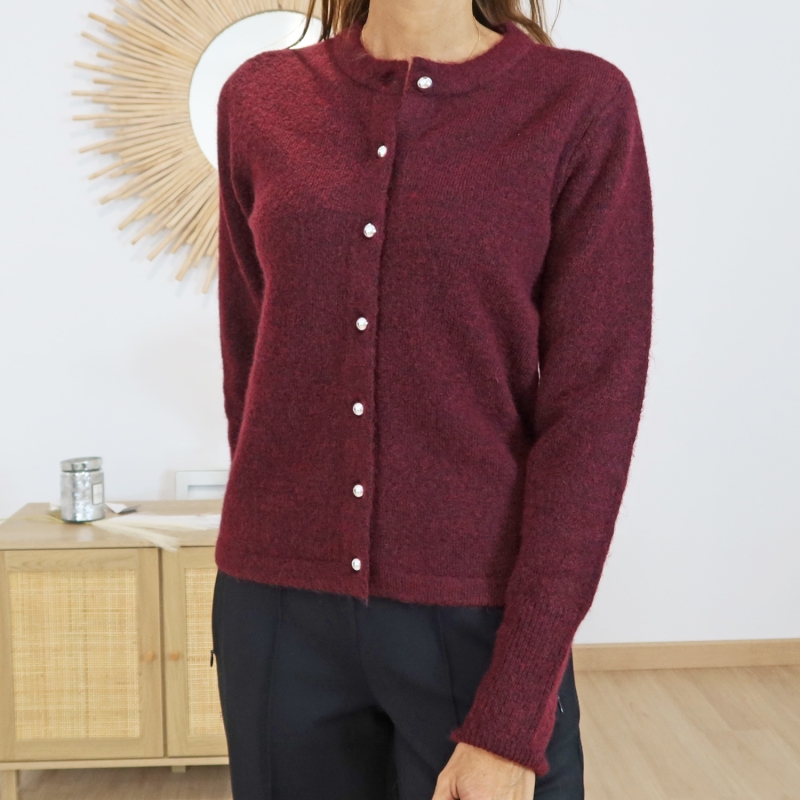 Gilet Kaniel bordeaux femme – vue de face