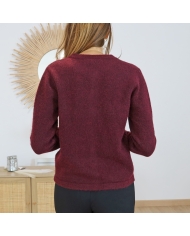 Gilet femme bordeaux coupe droite