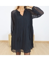 Voile plissé doublé – détail textile