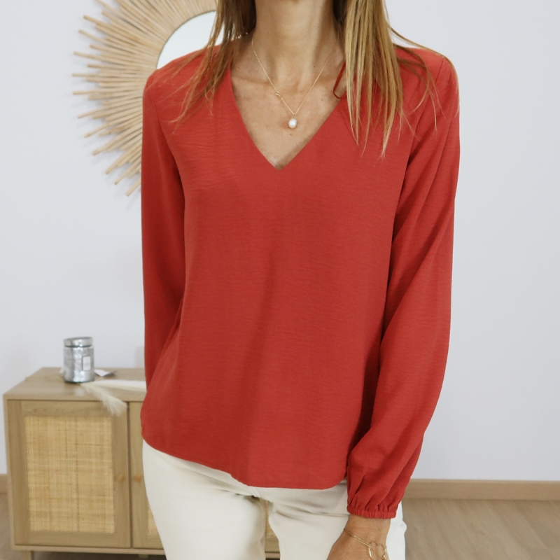 blouse rouge élégante femme Tiffosi