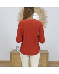 blouse manche longue rouge femme