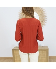 blouse fluide rouge tomate femme