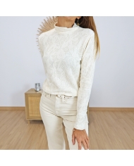 top dentelle écru femme Garcia
