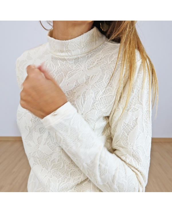 top col cheminée femme écru