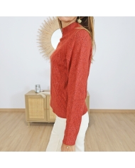 pull rouge femme manches longues