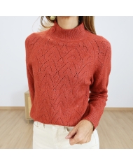 pull rouge rouille femme Tiffosi