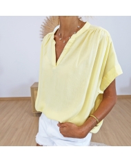 blouse fluide jaune femme