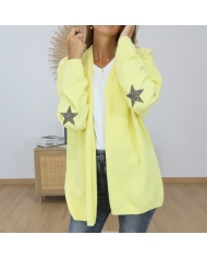 gilet femme jaune étoiles aux coudes
