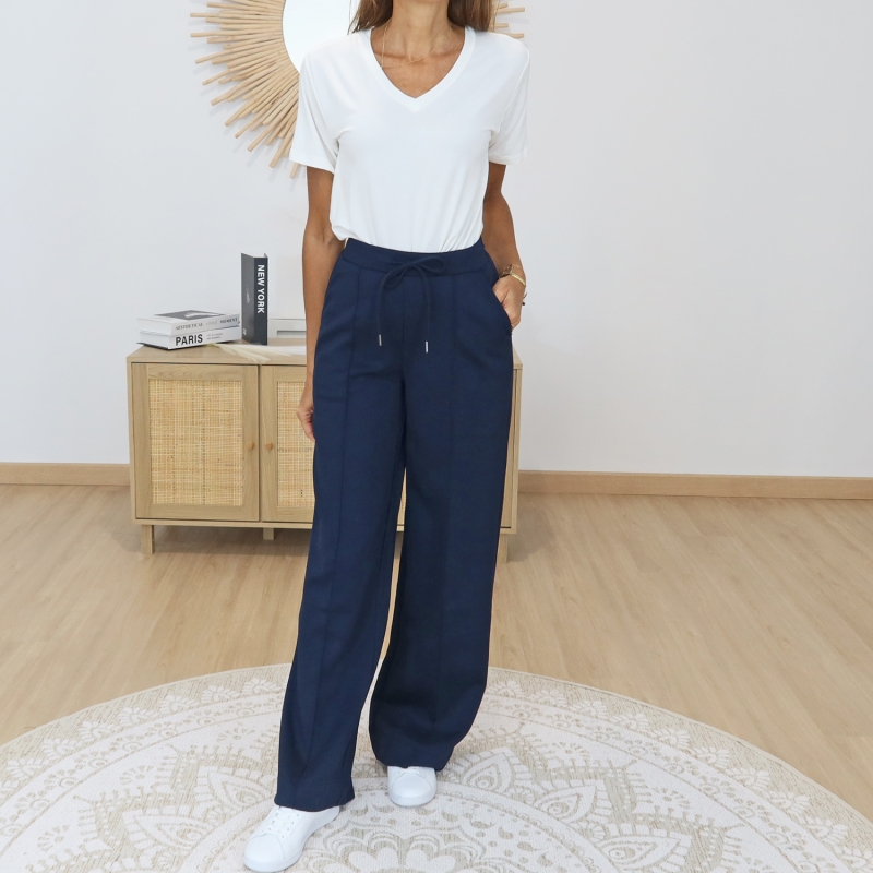 pantalon marine femme Tiffosi Luca