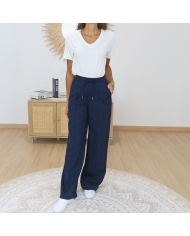 pantalon marine femme Tiffosi Luca