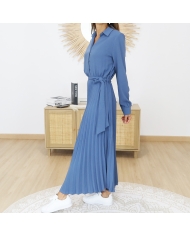robe chemise longue femme bleu jean