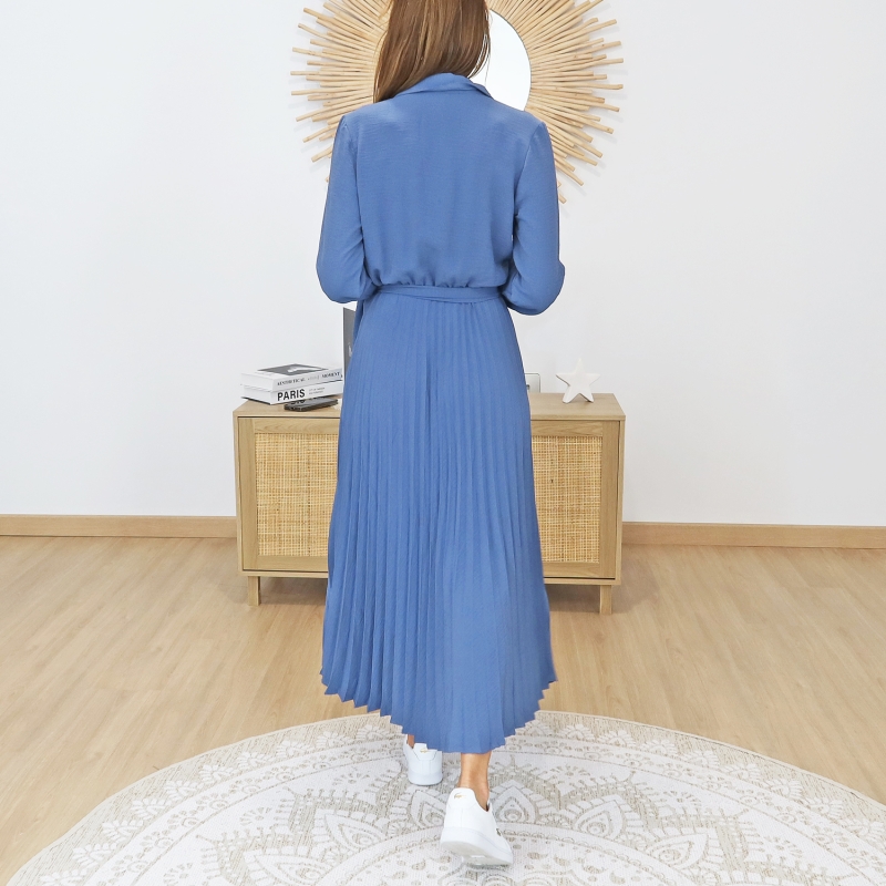 robe longue fluide femme ceinture