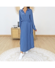 robe femme bleu jean manches longues