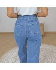 jean bleu femme taille haute