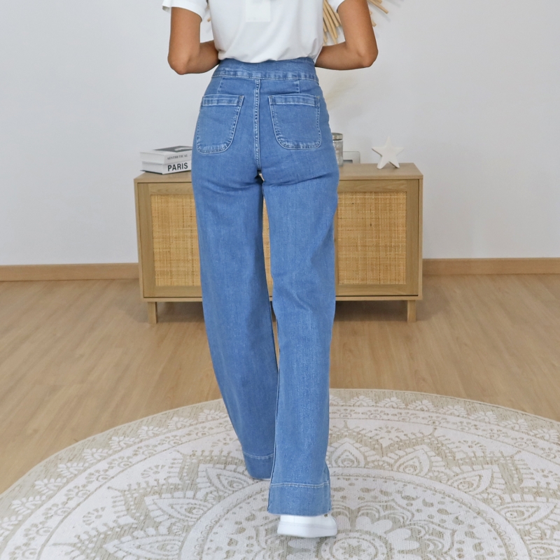 jean straight large femme