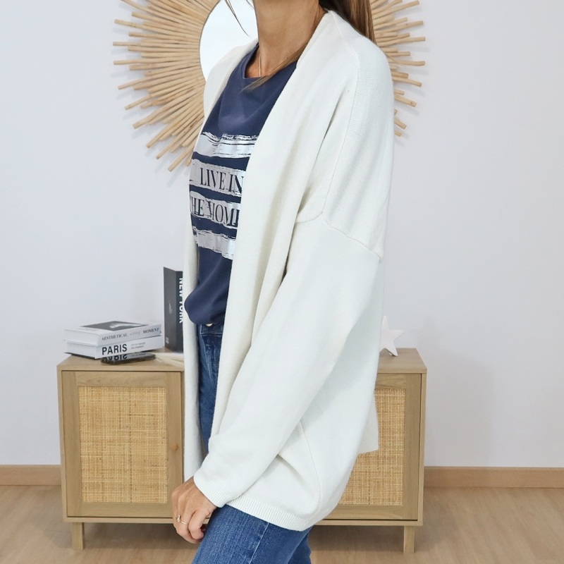 gilet long femme good vibes