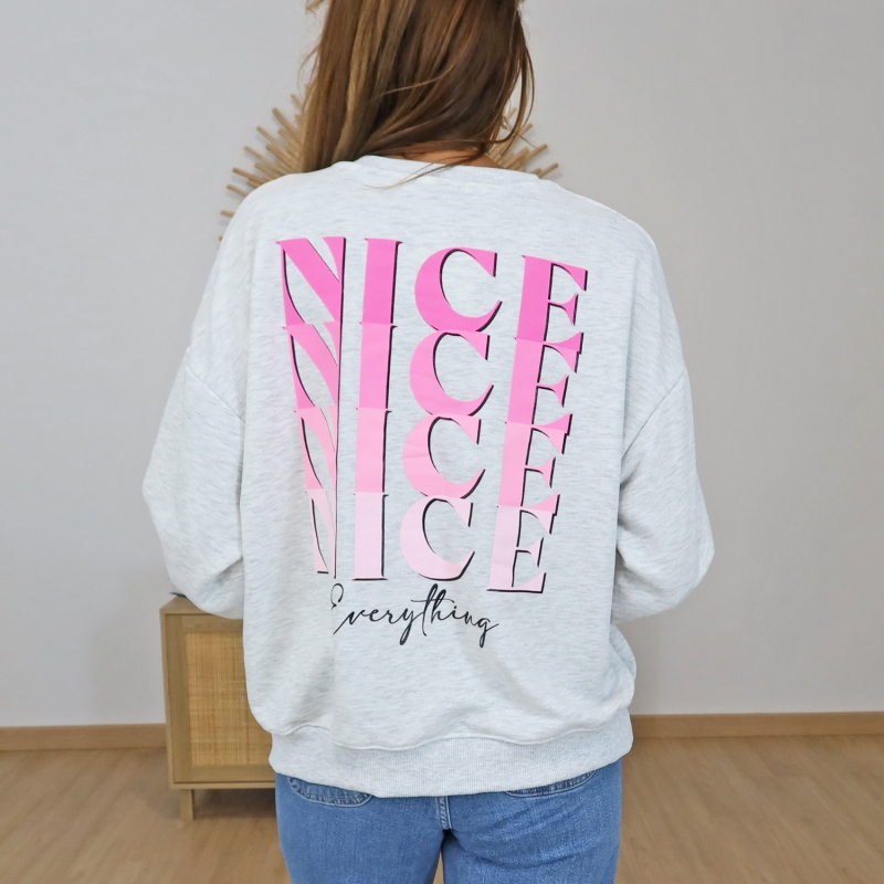 sweat femme nice gris chine