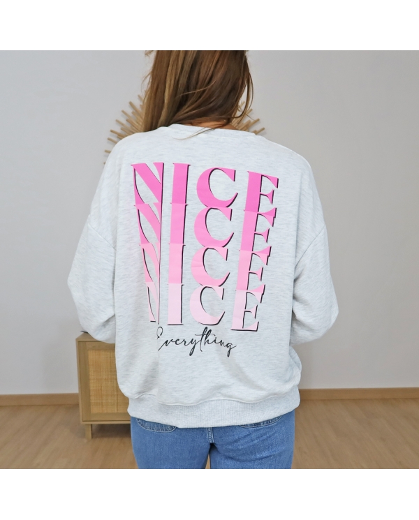 sweat femme nice gris chine