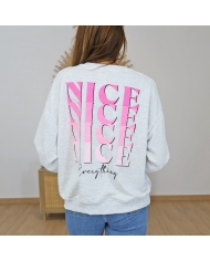 sweat femme nice gris chine