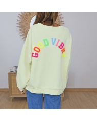 sweat casual femme jaune